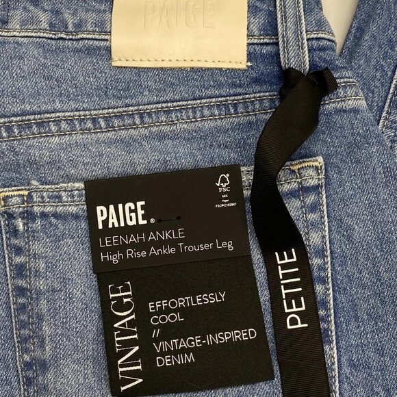 Paige Women’s Leenah High-Rise Straight Leg Jeans “Chaming Blue” Size 26P - Picture 8 of 13